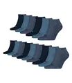 Produktbild: PUMA unisex Sneaker Socken Kurzsocken Sportsocken 261080001 15 Paar, Farbe:Blau, Menge:15 Paar (5x 3er Pack), Größe:47-49, Artikel:-460 denim blue