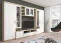 Produktbild: Kuechen-preisbombe TOP Wohnwand Paris Anbauwand Wohnkombi Wohnzimmer MDF Weiss + Sonoma Eiche matt