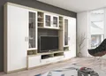 Produktbild: Küchen-Preisbombe Wohnwand Paris Schrankwand Anbauwand Wohnzimmer MDF Weiss + Sonoma Eiche matt, (4-St)