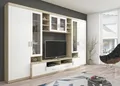 Produktbild: TOP Wohnwand Paris Anbauwand Wohnkombi Wohnzimmer MDF Weiss + Sonoma Eiche matt