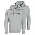 Produktbild: JACK & JONES Herren Kapuzenpullover JJEcorp Logo Sweat oean Hood NOOS, Grau (Light Grey Detail: Reg Fit-Melange), Medium