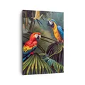 Produktbild: Bilder auf Leinwand Ara Papageien Palmen Leinwandbild mit Rahmen 50x70cm Wandbilder Dekoration Wohnzimmer Schlafzimmer Küche Deko Groß Wanddeko Bild Wand Kunstdruck Art Wall Decor Canvas PA50x70-4780