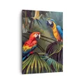 Produktbild: Wandbilder 50x70cm Leinwandbild Ara Papageien Palmen Groß Bilder Art Wanddeko