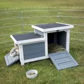 Produktbild: Trixie Kleintierhaus grau/weiß 70x43x45 cm für Freilaufgehege Wetterfest