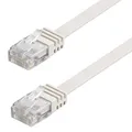 Produktbild: Patchkabel weiß 1m flach U/UTP CAT6 DSL-/Netzwerk Ethernet-Kabel 250MHz RJ45