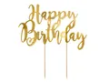 Produktbild: Cake Topper Happy Birthday 22,5 cm x 1 Stück Tortendeko Kuchendeko Tortenstecker Tortenfigur Geburtstag gold