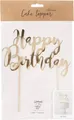 Produktbild: 5902230744950 Topper na tort Happy Birthday złoty 22,5cm PartyDeco