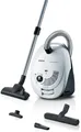 Produktbild: SIEMENS Bodenstaubsauger VS06WH1T, Made in Germany, Hygiene-Filter, kompakt, leicht, 850 W, mit Beutel, hohe Saugkraft, spezielle Hartbodendüse, integriertes Zubehör, weiß