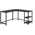 Produktbild: Vasagle Schreibtisch LWD072B56, schwarz, 2 Regalfächer, 138 x 75 x 138cm (BxHxT), L-Form