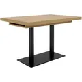 Produktbild: P & B Esstisch, Schwarz, Eiche Artisan, Holzwerkstoff, rechteckig, Säule, Bodenplatte, 80x74x120-200 cm, ausziehbar, Esszimmer, Tische, Esstische, Esstische ausziehbar