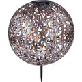 Produktbild: Globo LED-Solaraußenleuchte Kugel Dekogeflecht Silber 40 cm x 28,5 cm x 28,5 cm