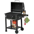 Produktbild: Relaxdays Holzkohlegrillwagen, Schwarz, Metall, Kunststoff, 103x104x65 cm, Grills & Outdoor-Küchen, Holzkohlegrills