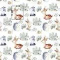 Produktbild: 100x160cm Tiere Wald 2 100% Baumwolle Baumwollstoff Kinder Meterware Handwerk...