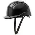 Produktbild: GUARD 5 - Bauhelm mit Drehradsystem für stufenweise Größenregulierung - DIN EN 397 - Verstellbarer Kinnriemen für optimalen Sitz, 6-Punkt-Gurtband - Baustellenhelm Schwarz