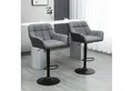 Produktbild: HOMCOM Barhocker Bistrohocker mit Lehne und Fußstütze (Bistrohocker, 2 St., Barstuhl), Grau 57,5 x 52,5 x 93-114 cm