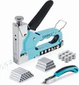 Produktbild: SHALL Handtacker Set, 3 in 1 Leistungsstarker Holztacker mit 3000 Klammern Blau