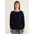 Produktbild: Strickpullover CECIL, Damen, Gr. M (40), urban dunkelblau, Stoff, 50% Viskose, 28% Polyester, 22% Nylon, unifarben, comfort fit normal, U-Boot-Ausschnitt, Bündchen, Pullover Strickpullover, aus softem Materialmix