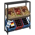 Produktbild: STEELSØN Macondo Getränkekistenregal mit Ablage – stabiles & platzsparendes Getränkeregal für 6 Kisten –Kistenregal Schwarz Metall – Kastenständer für Getränkekisten & Obst – Bierkisten Regal