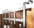 Produktbild: 4smile Türgarderobe zum Einhängen, Edelstahl - Türgarderobe Innenseite mit 5 Türhaken zum Einhängen, hohe Tragkraft - Türhaken Innenseite, Türhakenleiste für die Rückseite der Tür