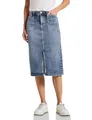 Produktbild: Street One Midi Jeansrock mit Fransen Light Blue Washed 38
