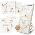 Produktbild: EULENTALER® 48 Meilensteinkarten Baby I Scandi Stil I Von Pädagogen gestaltet I Handgemalte Illustrationen I Monatskarten für Meilensteine als Geschenk zur Geburt & Babyparty