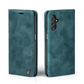 Produktbild: LBH Handyhülle für Samsung Galaxy A14 / A14 5G in Petrol Blau mit Karten- und Geldfach Smartphone Hülle mit Standfunktion Flip Case Schutzhülle Magnetverschluss Vintage