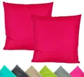 Produktbild: JACK 2er Set 40x40cm Outdoor Kissenhülle Kissenbezug Wasserfest Sitzkissen Lounge Kissen Garten Stuhl Lotus Effekt, Farbe:Himbeere