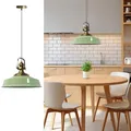 Produktbild: bamyum Asletl Hängelampe Esstisch Vintage Metall Ø41cm, Küchenlampen Hängend Vintage, Pendelleuchte Metall Minzgrün, Wohnzimmerlampe Hängend, Pendelleuchte Industrial Esstisch Wohnzimmer