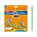 Produktbild: BIC Kids Buntstifte Evolution Illusion, radierbare Malstifte, inklusive Radierer, zum Malen in 24 Farben, im Karton Etui