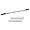 Produktbild: Verlängerungsstange 80-130cm Teleskopstab mit 2x Farbroller 25cm kurzflor 5mm ideal für Bodenfarbe Bodenbeschichtung - Maler Teleskopstange, Teleskopstiel für Farbwalze, Malerwalze - BEKATEQ BE-77W