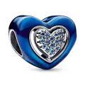 Produktbild: PANDORA Charm Anhänger Bead Sterlingsilber Herz Steine blau Emaille 792750C01