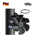 Produktbild: Kaminventilator Magnetisch 6 Klingen Wärmebetrieben mit Thermometer Schwarz L