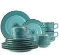 Produktbild: Serie Prospero Premium Kaffeegeschirr Set für 4 Personen in Gastronomie-Qualität, 12-teiliges modernes Kaffeeservice in einzigartigem Vintage Stil, Durable Porzellan, Blau