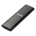 Produktbild: PHILIPS Externe Portable SSD 500 GB - Ultra Slim SATA Ultra Speed USB-C, Lesegeschwindigkeit bis zu 540 MB/s, Aluminium