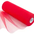 Produktbild: 91m x 30cm Tüllband Rot Tüll Rolle Dekoband Tischläufer Weihnachten Tischband...