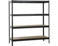 Produktbild: Schwerlastregal Schulte schwarz 180x160x60 cm Stecksystem 4 Holzböden Tragkraft