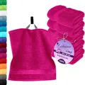 Produktbild: Lashuma Handtücher Set Pink - Purpur, 6X Seiftücher saugstark 30x30, Waschtücher Frottee Linz