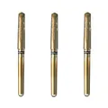 Produktbild: Uni-Ball Mitsubishi Pencil – 3 Tintenroller, Geltinte Signo Broad Gold – Spitze 1 mm – Breite Schreiben – Kreativer Roller für Karten und kreative Hobbys