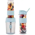 Produktbild: H.Koenig Mini Smoothie Maker Standmixer, Blender elektrisch, Transportabel Kompakt 570mL SMOO16 BPA-frei 300W, 2 tragbare Flaschen, Pastellblau