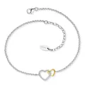 Produktbild: Engelsrufer Damen Fußkettchen Bicolor aus Sterling Silber mit Herz Anhänger - Karabinerverschluss - in zwei Längen verstellbar - nickelfrei - Größe: 22+5cm