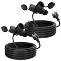 Produktbild: greate 2X 3fach Verlängerungskabel 10 Meter aussen - Verlängerungskabel außen wasserdicht IP44-3 Fach Mehrfachsteckdose Verlängerung für Aussenbereich 10m 3500 W, Outdoor Extension Cord Waterproof