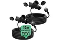 Produktbild: greate. 2x 3fach Verlängerungskabel 10m - wasserdicht IP44 - 3500 W Verlängerungskabel