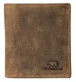 Produktbild: Brown Bear Geldbörse Modell Tim kleines Hochformat Echtleder RFID Schutz, mit 8 Kartenfächern und einem Sichtfenster Braun Vintage
