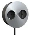 Produktbild: Bachmann Einbausteckdose Twist 1x Steckdose mit 2X USB A 2m Kabel Tischsteckdose für Küche und Büro Edelstahl-Optik 931.031 (Nur 40mm Einbautiefe und integrierter Wasserablauf)