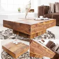 Produktbild: Design Massivholz Couchtisch BOLT 70cm Sheesham stone finish Handarbeit