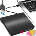 Produktbild: External CD-DVD Laufwerk Brenner USB 3.0 A B Portable Burner Reader Low Noise CD DVD RW Drive Plug&Play Slim Superdrive Laptop Desktop PC Windows V...