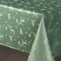 Produktbild: BEAUTEX Lurex Tischläufer Tischband, Silber oder Gold glänzend, Weihnachtstischdecke (Eckig 40x150 cm, Elch Grün-Silber)