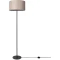 Produktbild: Paco Home Stehleuchte Wohnzimmer Schlafzimmer Dreibein Stofflampenschirm Stehlampe E27 Uni Stehleuchte-schwarz - Typ 1, Beige (ø38 Cm)