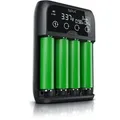 Produktbild: Aplic Universal Akku Ladegerät mit LCD Display für Li-ion, Ni-MH, Ni-Cd, LiFePo4 Akkus
