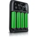 Produktbild: Aplic - Universal Akku Ladegerät mit lcd Display für Li-ion, Ni-MH, Ni-Cd, LiFePo4 Akkus